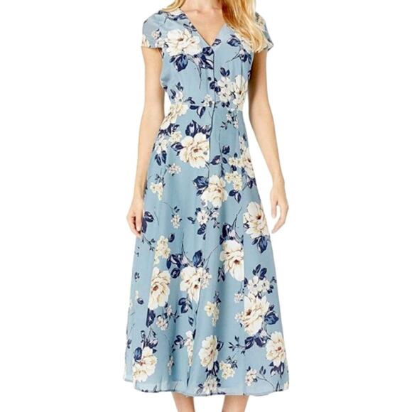 Yumi Kim Southern Belle Maxi Dress in Honey Rose Stone Floral Flowy Silk Blend - Picture 1 of 12